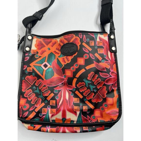 Fossil Handbags - Fossil Multicolor Floral Abstract Crossbody Purse Bag